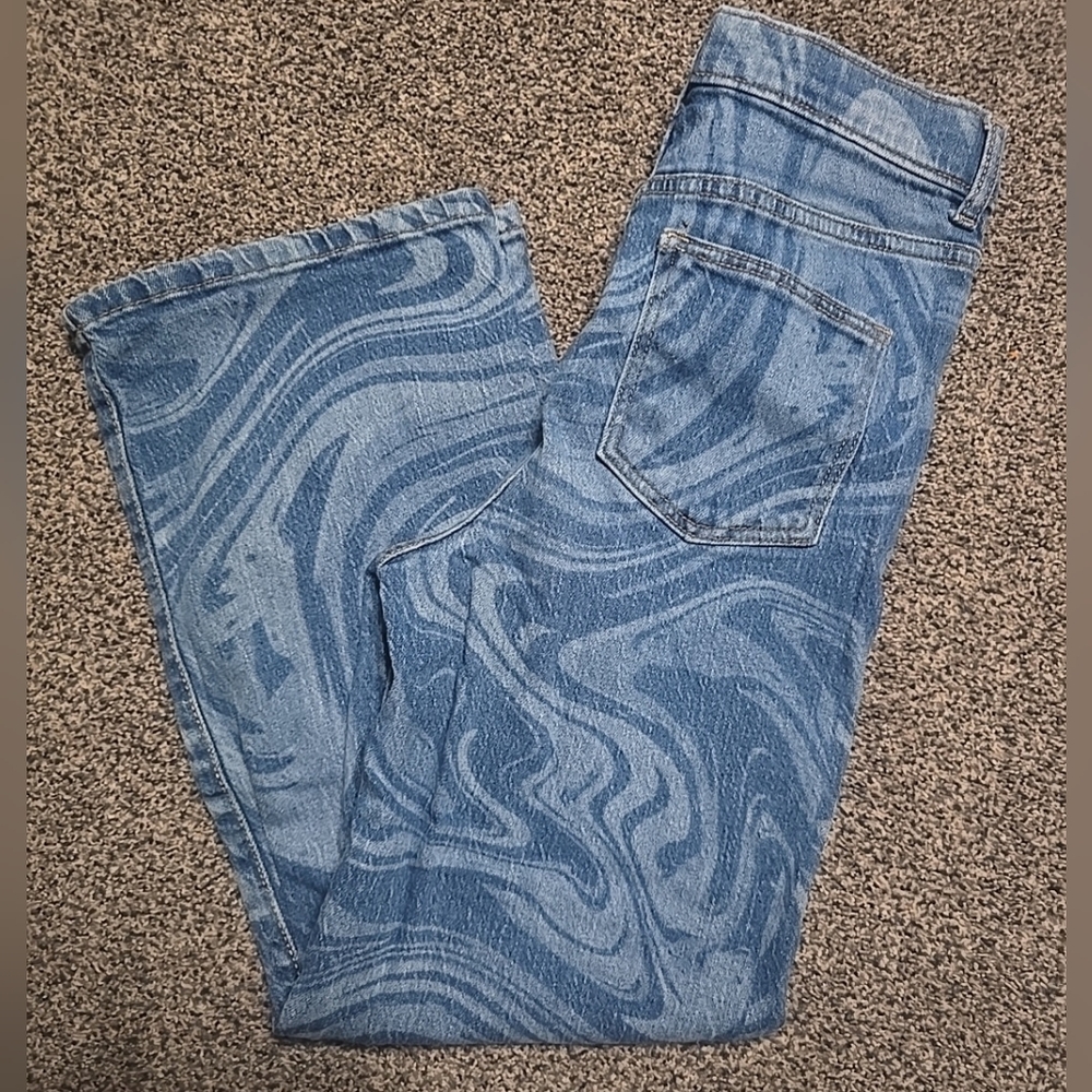 Art Class High Rise Wide Leg SWIRL Jeans Light And Dark Blue Wash Girls Size 10 - Picture 11 of 11